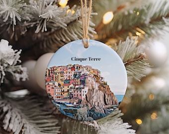 Cinque Terre Ornament, Christmas Ornament, Cinque Terre Gift, Christmas Gift, Christmas Decor, Cinque Terre Souvenir, Cinque Terre Travel