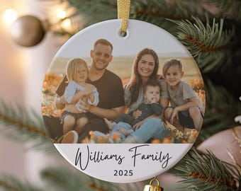 Custom Christmas Ornament 2025, Photo Ornament, Personalized Family Ornaments, Unique Christmas for Parents and Grandparents, Gift for Him