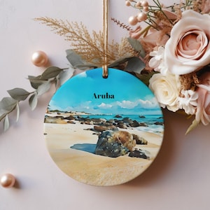 Aruba Christmas Ornament, Unique Aruba Christmas Gift, Aruba Travel, Aruba Souvenir, Gift Exchange, Gift Idea, Travel Gift Idea