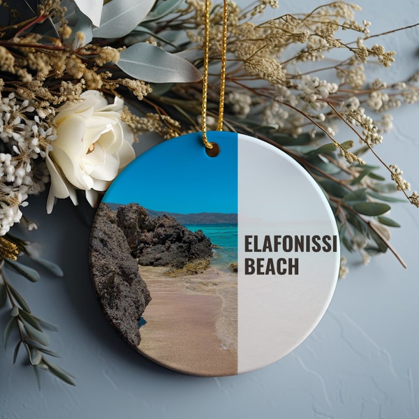 Elafonissi Beach Christmas Ornament, Christmas Gift, Elafonissi Beach Gift, Elafonissi Beach Travel, Christmas Decor