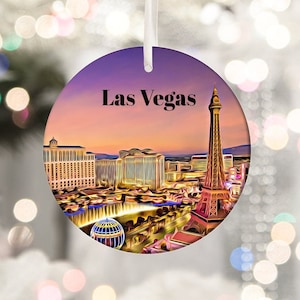 Las Vegas Ornament, Christmas Ornament, Las Vegas Gift, Christmas Gift, Las Vegas Christmas, Las Vegas, Las VegasTravel, Christmas Decor