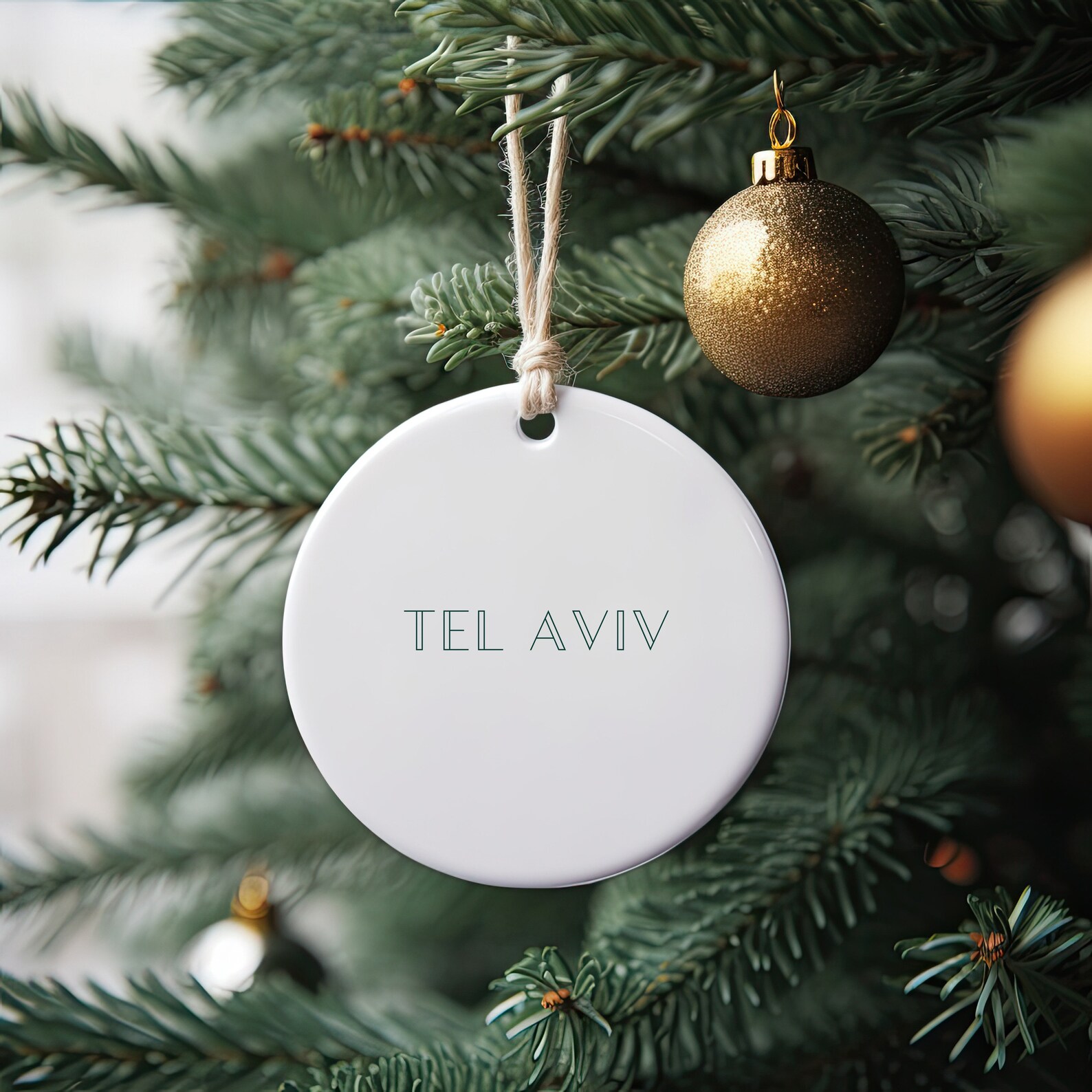 Tel Aviv Christmas Ornament, Christmas Gift, Tel Aviv Gift, Tel Aviv