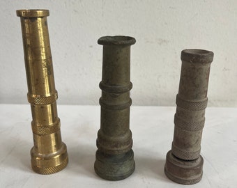 Three Brass Hose Nozzles