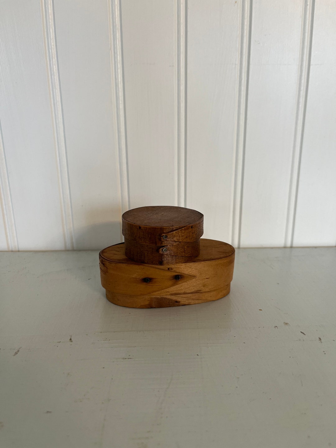 Two Antique Wood Pantry Boxes Etsy