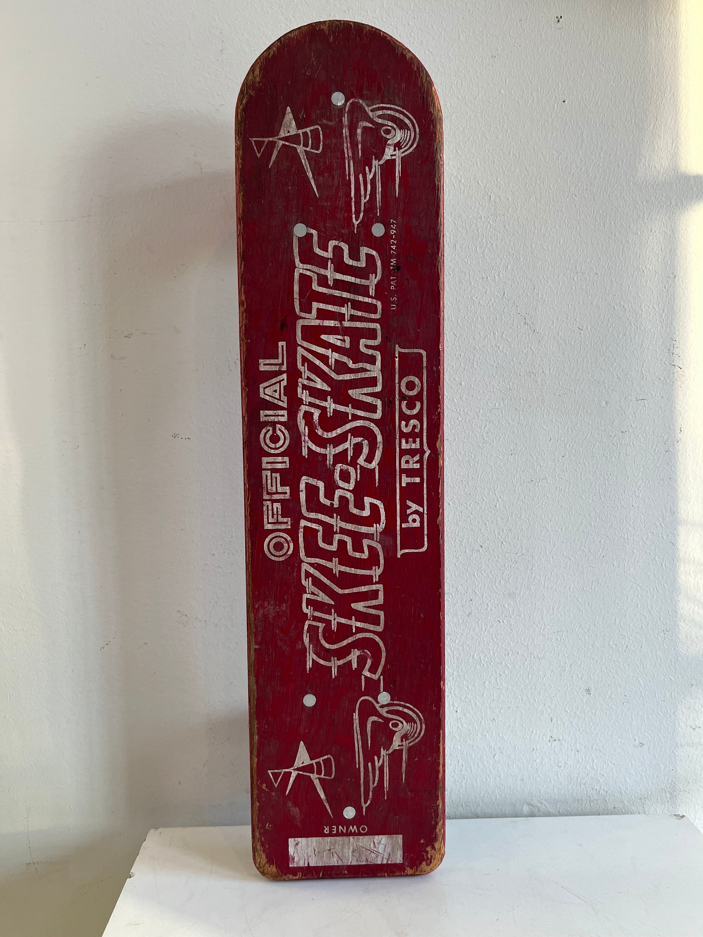 オフィシャルスキースケート Tresco SKEE-SKATE 木製スケボー Official SKEE-SKATE by TRESCO アンティーク｜スポーツ
