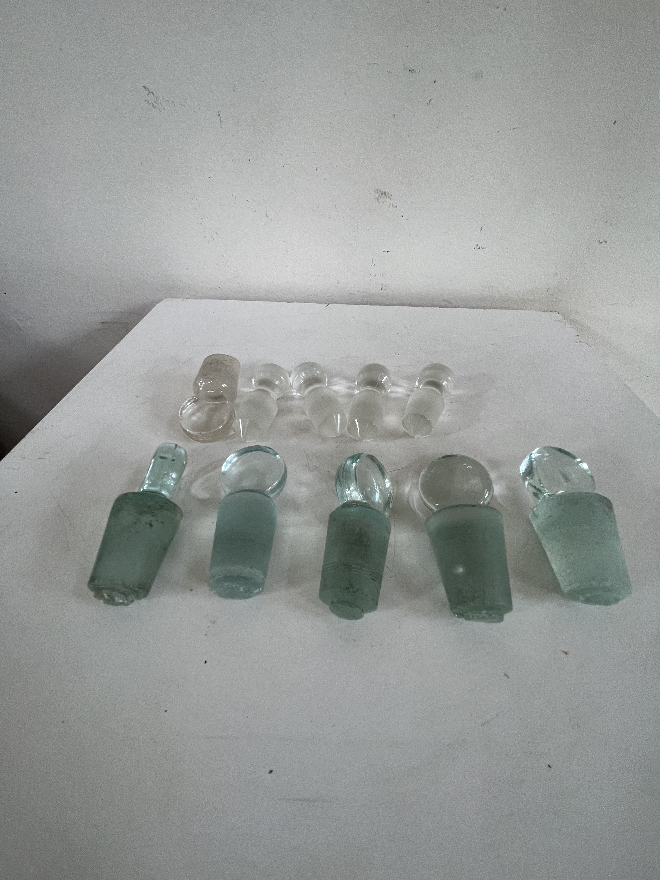 Ten Vintage Glass Bottle Stoppers Etsy