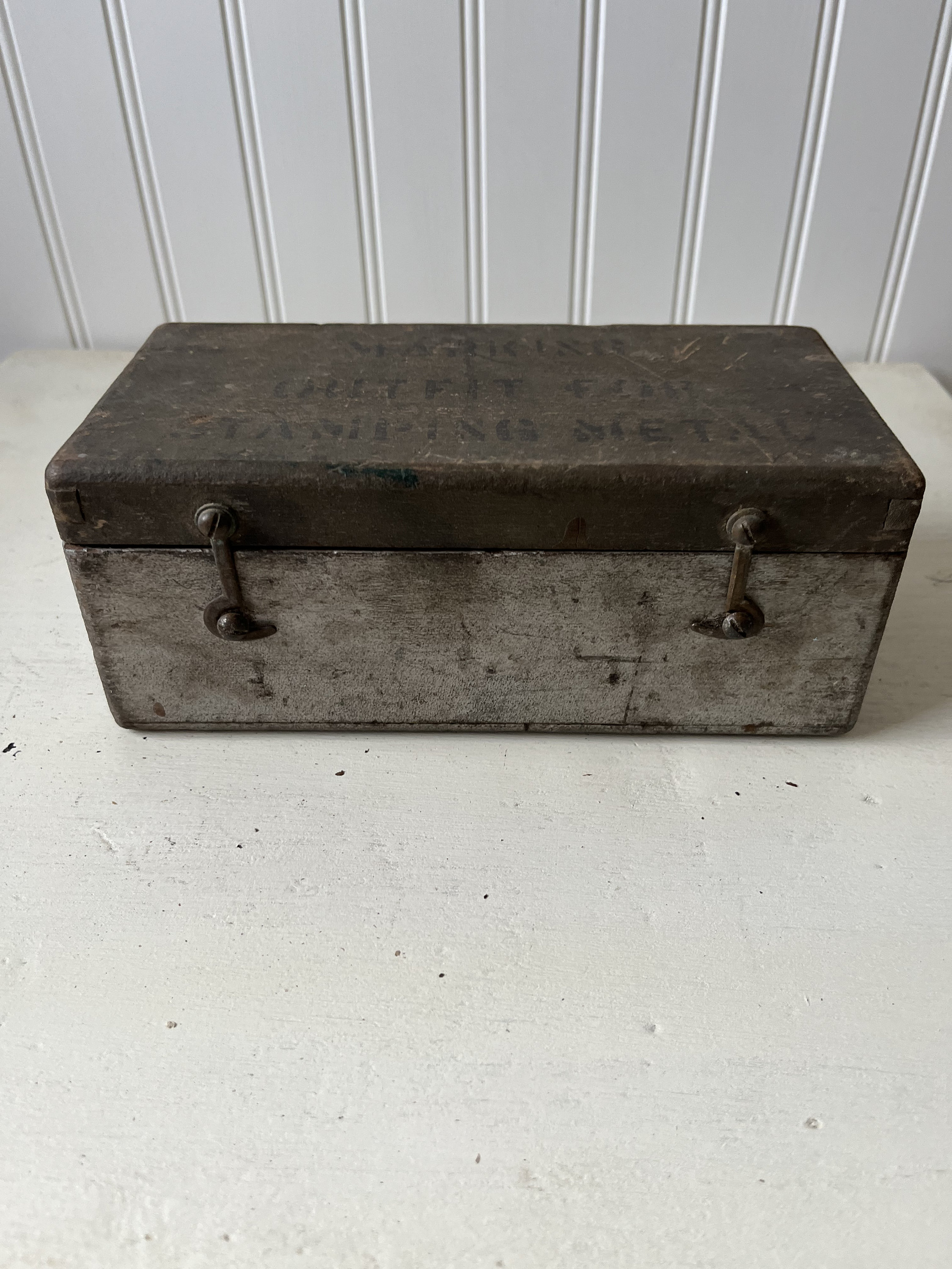 Old Wood Box of Metal Letter Stamps Etsy