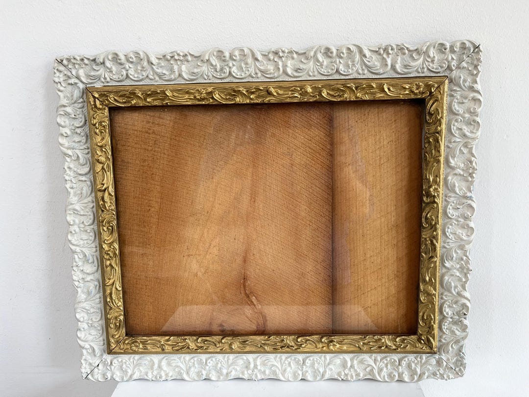 Vintage Ornate White Victorian Frame With Wood Back - Etsy