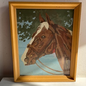 Small Vintage Paint by Number Horse Painting