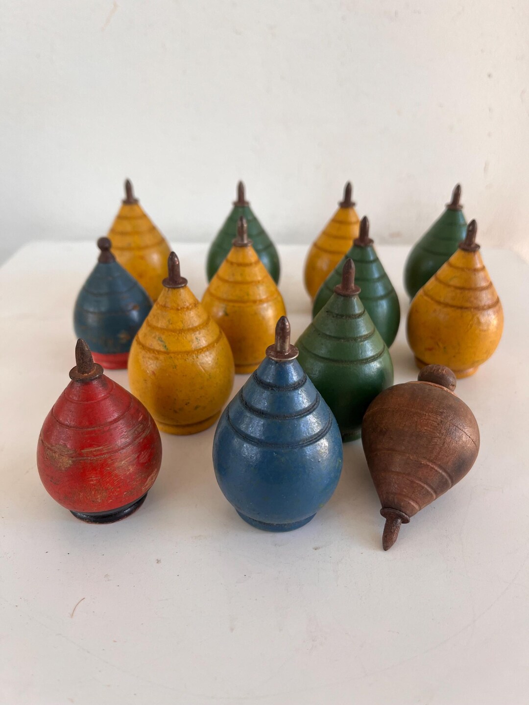 Toy Tops Patterns Collection of 13 Wood Toy Tops - Etsy