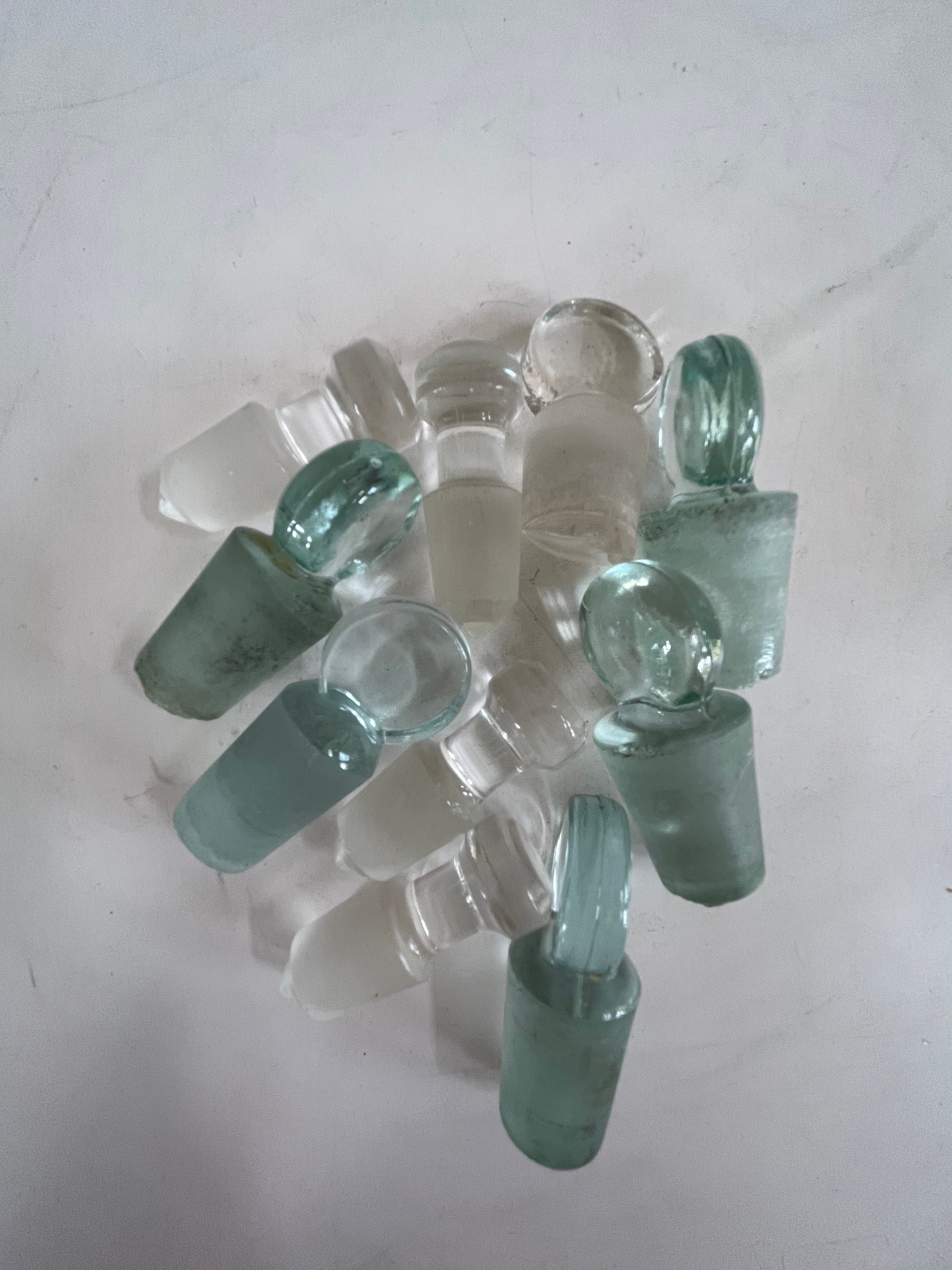 Ten Vintage Glass Bottle Stoppers Etsy