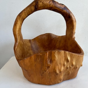 Beautiful Burl Wood Basket