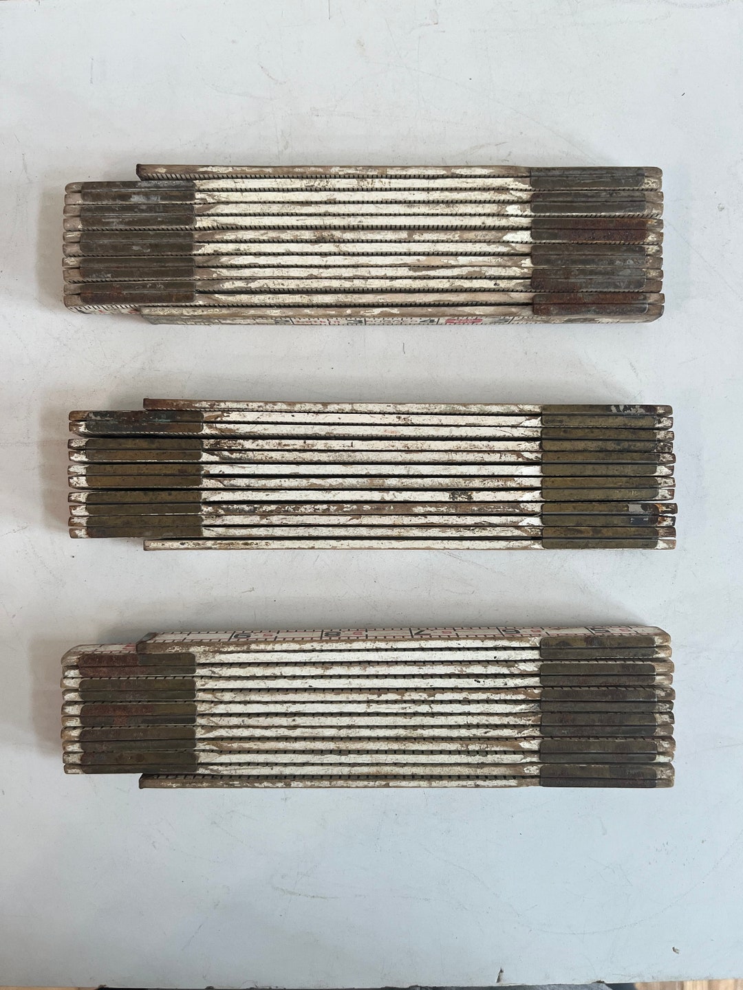 Three Old Fold up Measuring Rulers - Etsy