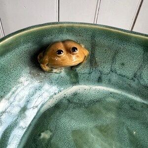 Green Ceramic 3 Frog Bowl