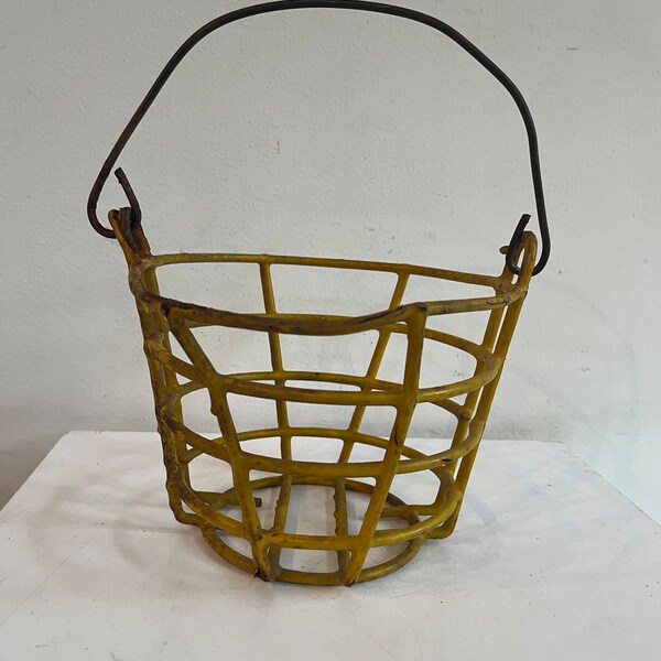 Small Yellow Wire Basket