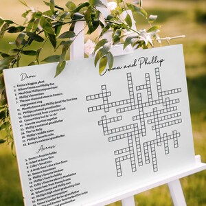 Custom Wedding Crossword Puzzle, Bridal Shower Crossword, Bridal Party ...