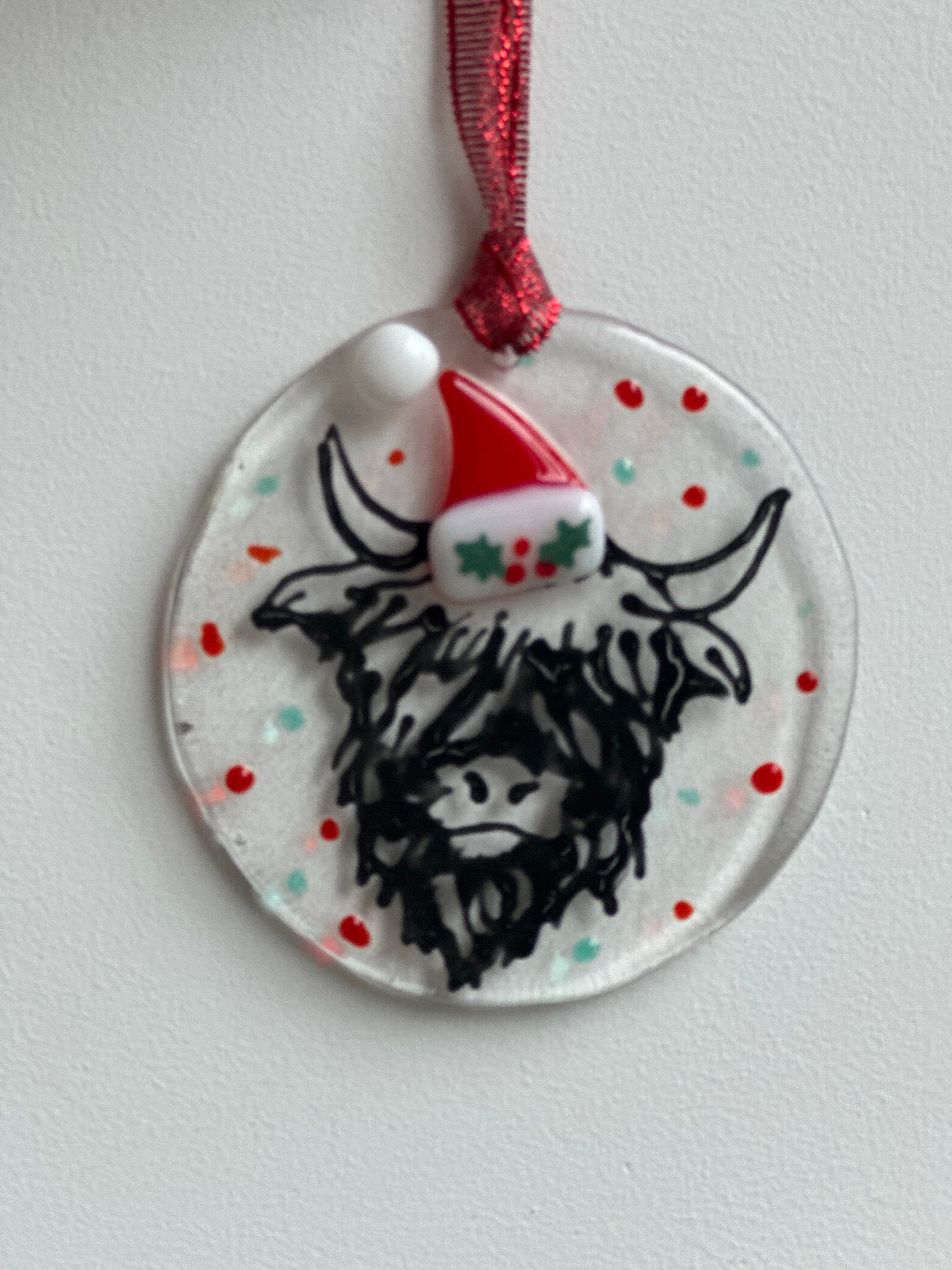 Fused Glass Highland Cow Etsy