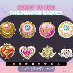 Magical Sub Badges for Twitch/Sailor Moon Compact Brooches/Twitch/Kick/Youtube/Discord/Channel Points/Bit Badges