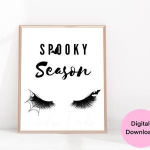 Digital Halloween Art Print, Lashes Decor, Spooky Season Art, Halloween Wall Decor, Lash Studio Art, Spooky Wall Decor, Fall Printable