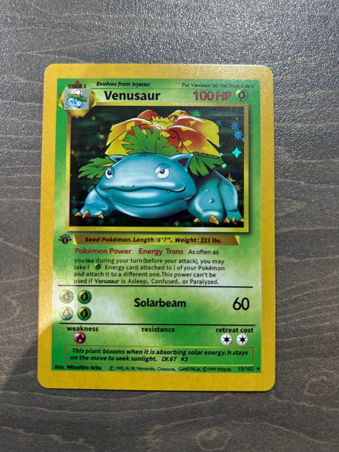 Venusaur 1st Edition Holo Base Set Etsy