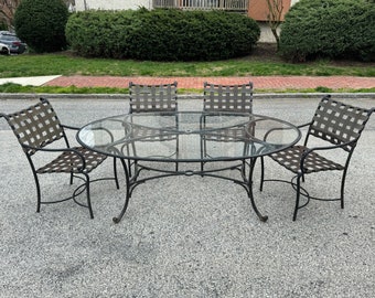 1970s Brown Jordan Complete Aluminum and Rubber Outdoor Patio Dining Set