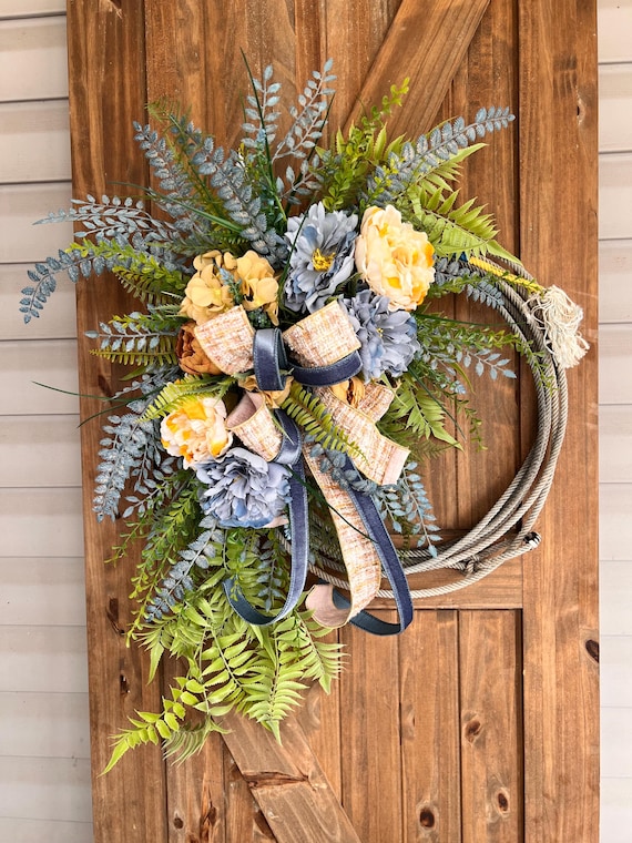 Boho Chic Authentic Lasso Rope Wreath, Lariat Rope Southwestern