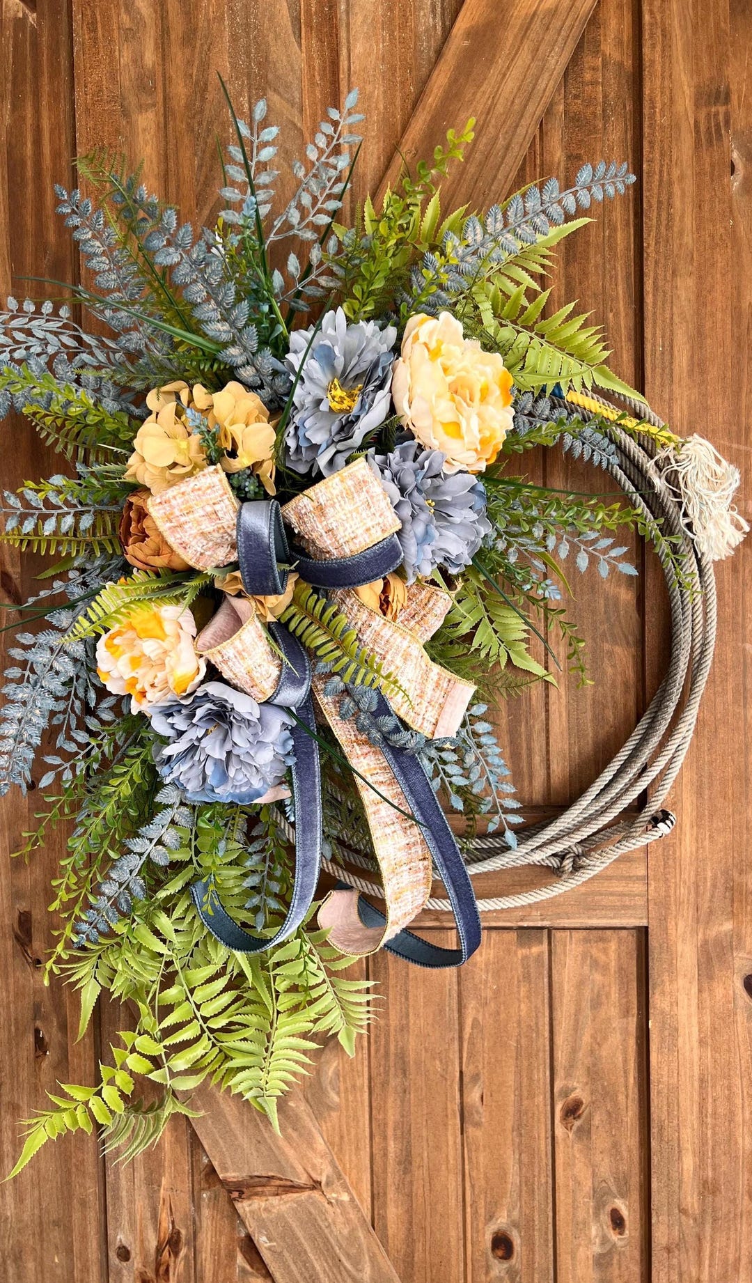 Boho Chic Authentic Lasso Rope Wreath, Lariat Rope Southwestern Boho ...