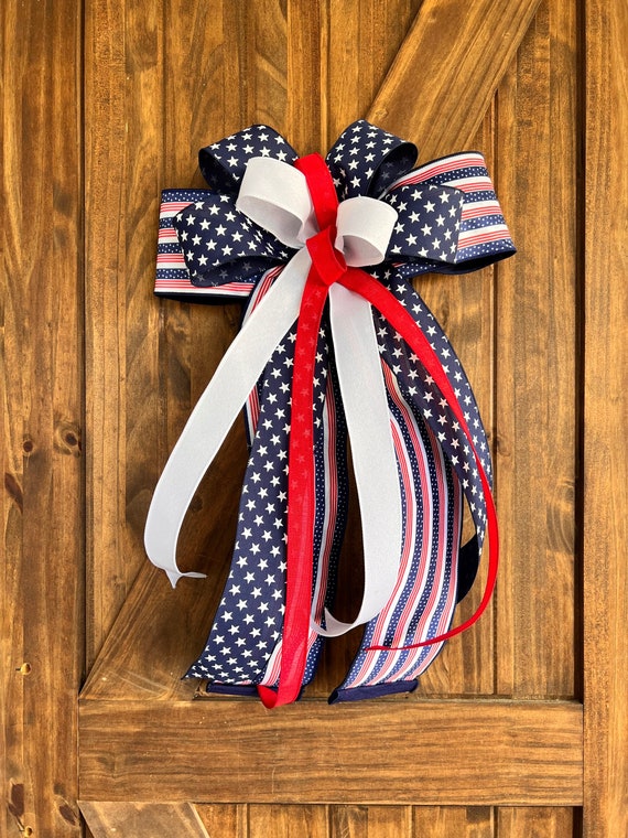 Aazon.co: Riceshoot 2 Pcs 4th Of July Patriotic Bows Red White Blue