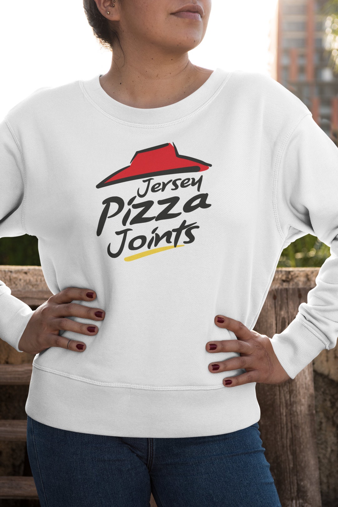 Jersey Pizza Joints Pizza Hut Parody Crewneck Sweatshirt Etsy