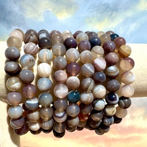 Botswana Agate Beaded Bracelets
