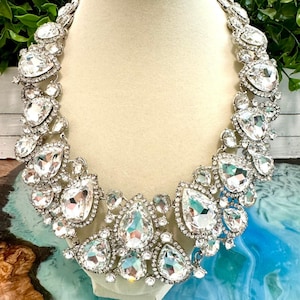 Vintage Crystal Waterfall Necklace