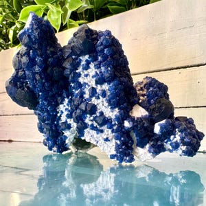 Blueberry Fluorite Over White Quartz
