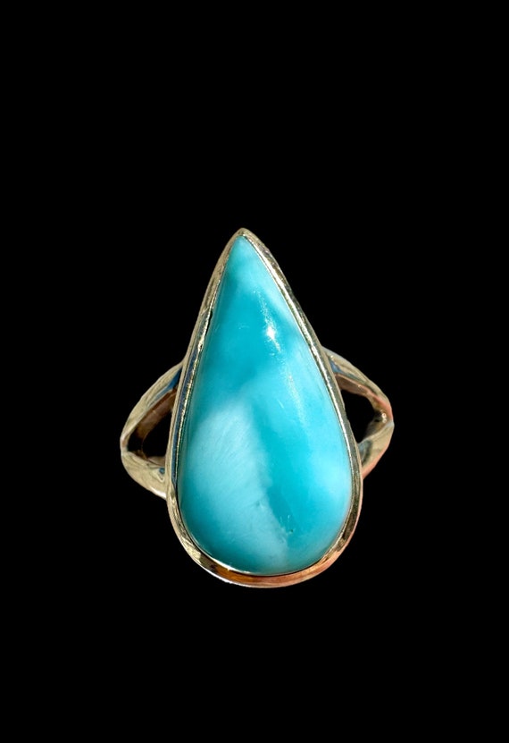 Larimar Silver Ring - US Size 9 - image 1