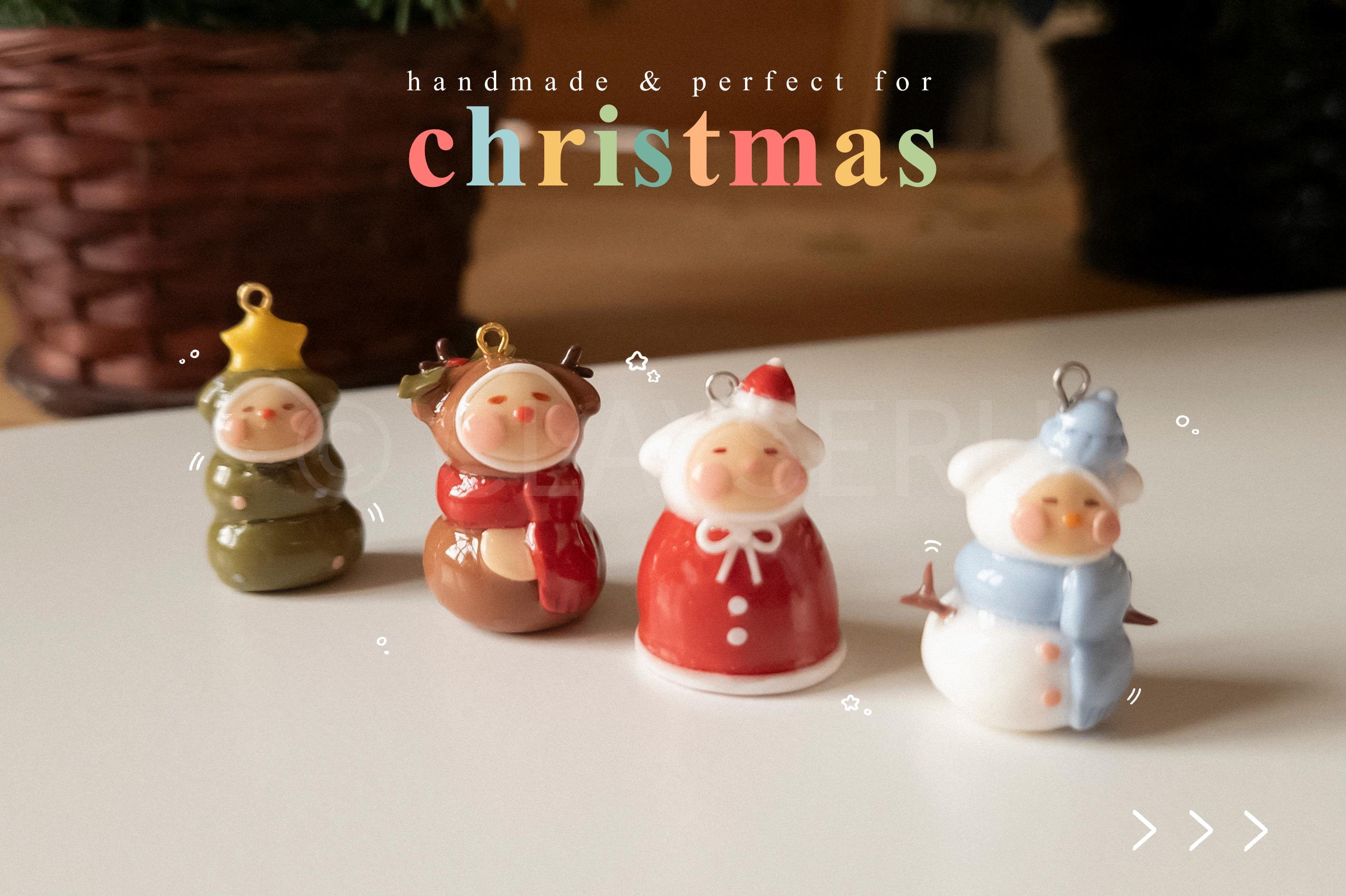 christmas collection - handmade polymer clay charm - choose between 4 designs