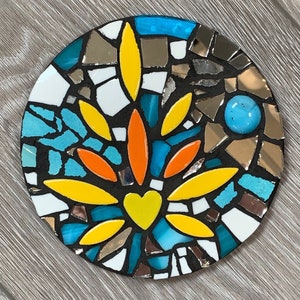 Sunrise Handmade Original Mixed Media Small Mosaic Wall Hanging / wall decor / Home decor
