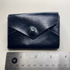 Cartera tarjetero de cuero hecha a mano - estilo sobre