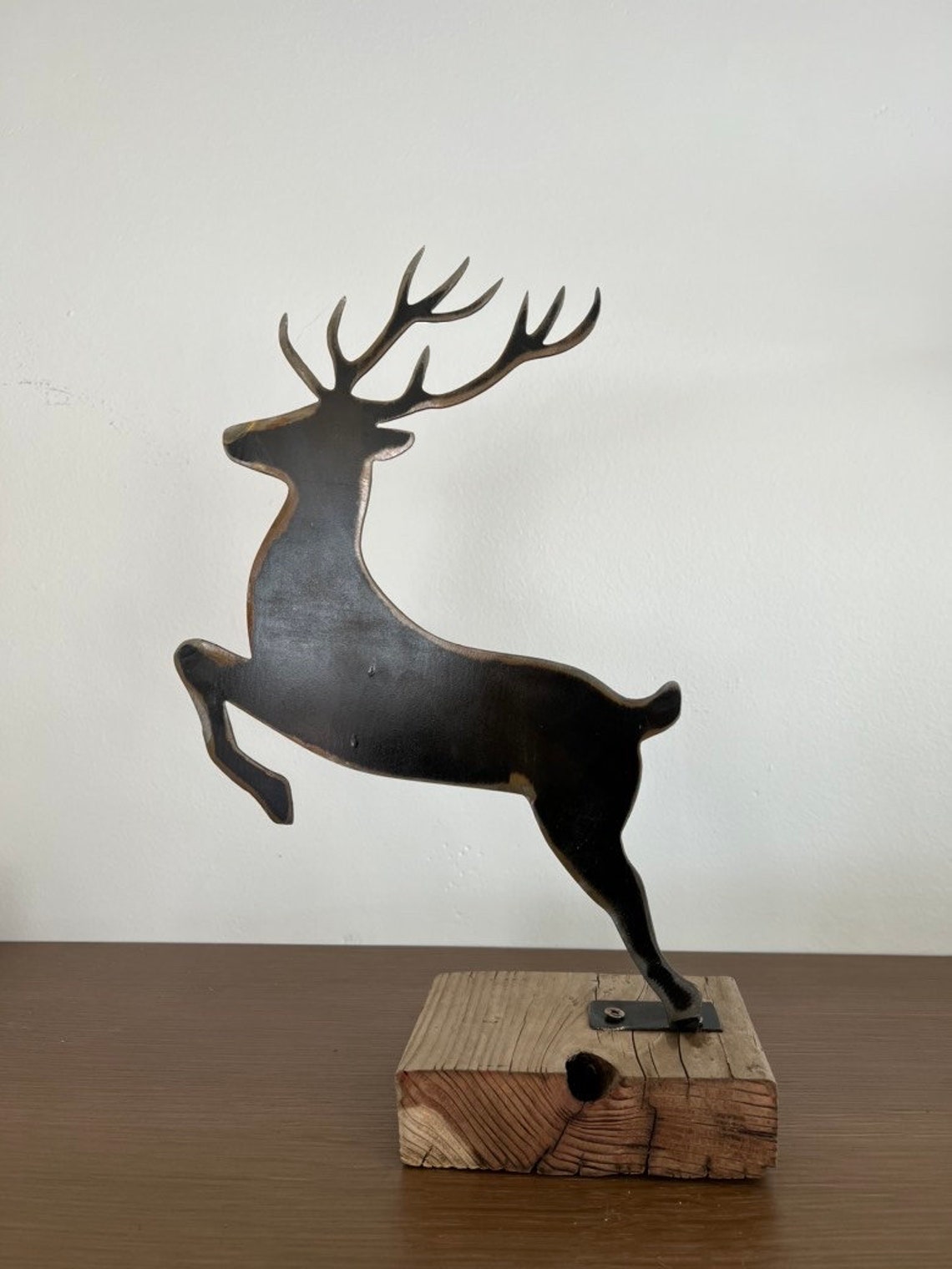 RUSTIC METAL REINDEER Table Top Reindeer Metal Deer Raw Etsy