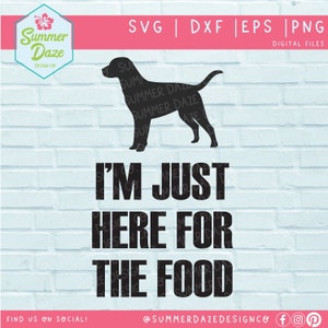 Labrador SVG | funny dog SVG | Dog png | Dog mom svg | I&#39;m just here for the food svg | Labrador png | funny dog saying svg | pet lover svg