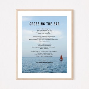 Inspirational poem, Crossing the Bar, Digital print poster,
