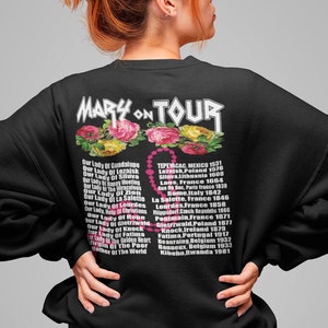 Mary on Tour Apparitions Catholic, Religious Sweatshirt, Unisex Jumper, Christian Gift, Spirituality Pullover, Crewneck Sweatshirt