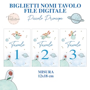 Table name card - personalized digital file - Little Prince - baptism - first communion - confirmation