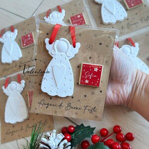 Angioletto profumato con cioccolatino personalizzato - decorazione natalizia regalo Natale - regalo maestre