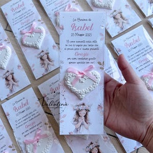 Segnaposto personalizzato con gessetto a cuore - comunione - cresima - gessetto prufumato cuore