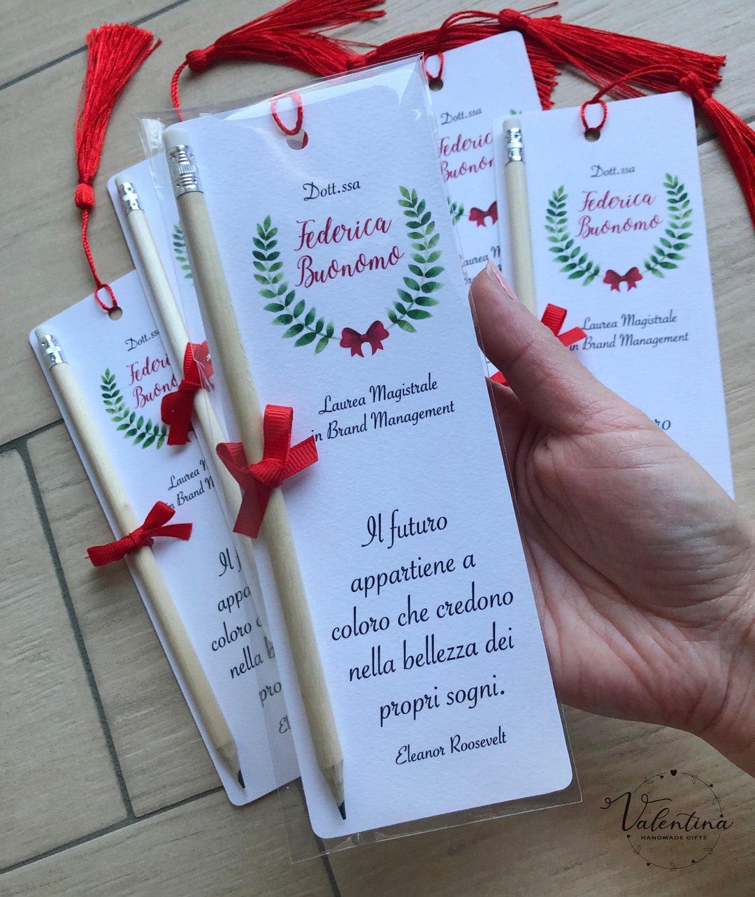 Segnaposto Laurea Con Gufo - Set 30 Segnalibri E Matite Bomboniera - Foto 5