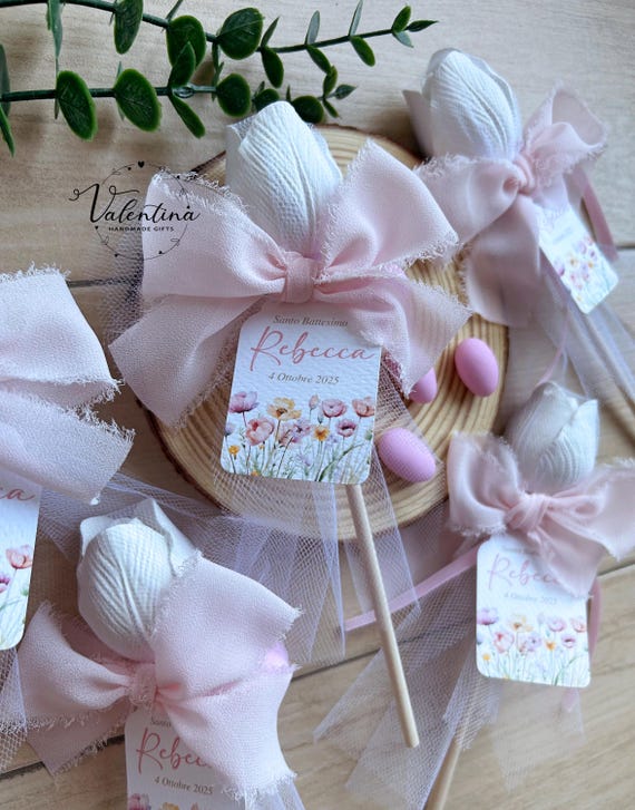 Bomboniere battesimo - comunione- cresima - Tulipani in gesso ceramico profumati - segnaposto