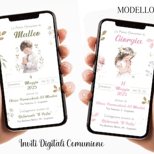 Invito digitale Comunione - prima comunione -  invito digitale personalizzato