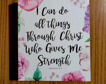 I Can Do All Things Wood Canvas Wall Decor, Scripture Inspired Faith Art