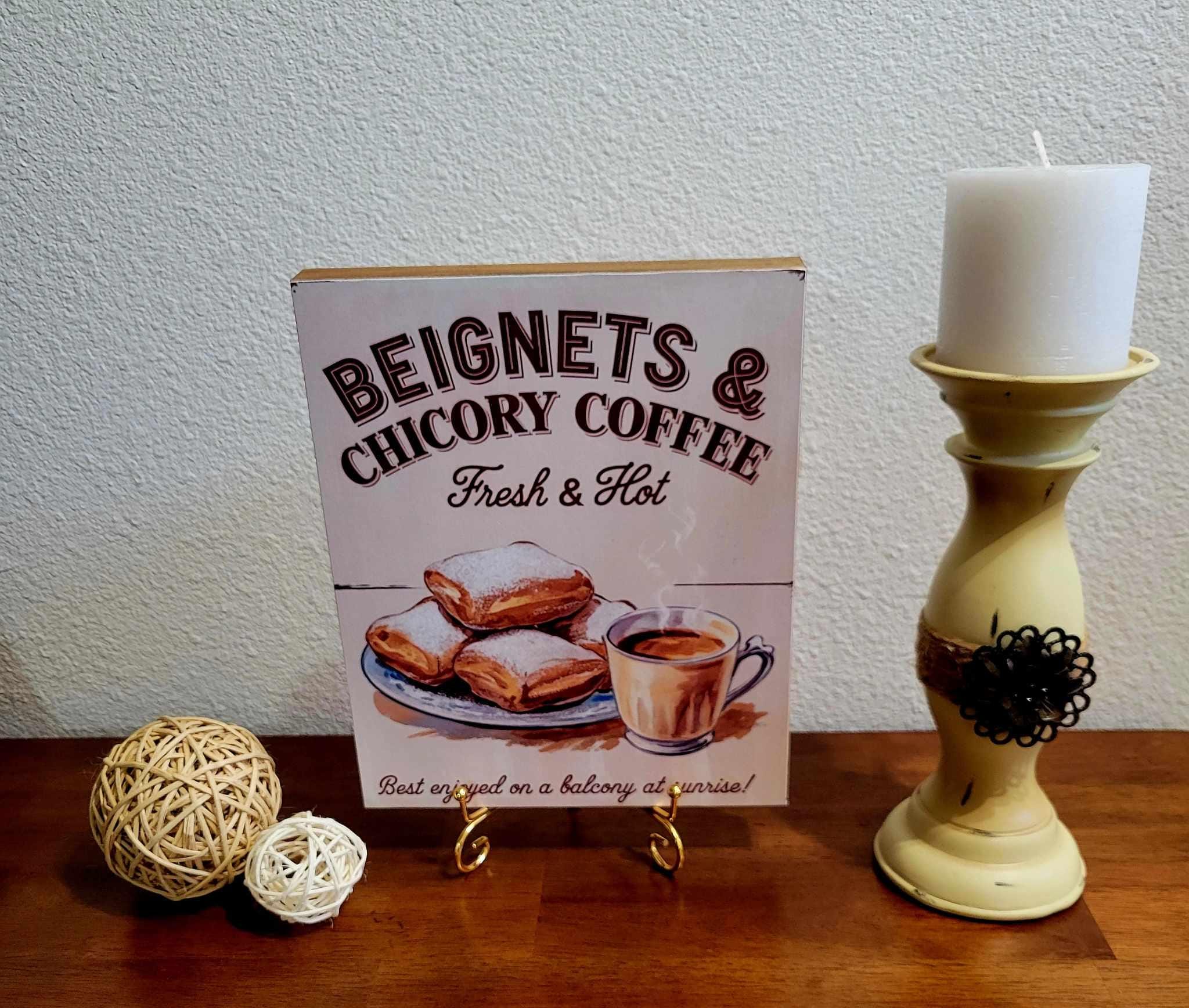 Chickopry Beignets and Chickory Coffee Wood Canvas, New Orleans Style Kitchen ...
