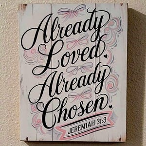 Already Loved Wood Art Canvas, Scripture inspired Wall Art, Gift