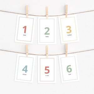 Zahlen-Flash-Karten, Vorschulerziehung, druckbare Karte für Kleinkinder, Bulletin Board, Kinderzimmer Dekor, Homeschool-Ressourcen